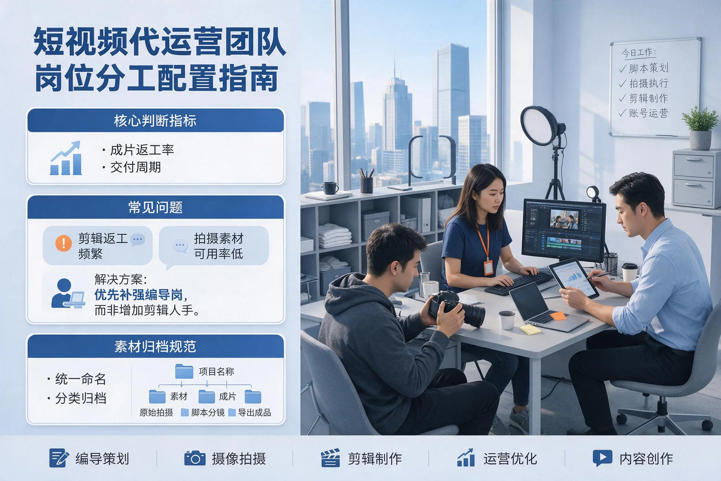 短视频代运营团队如何配置?绍兴企业岗位分工科普说明