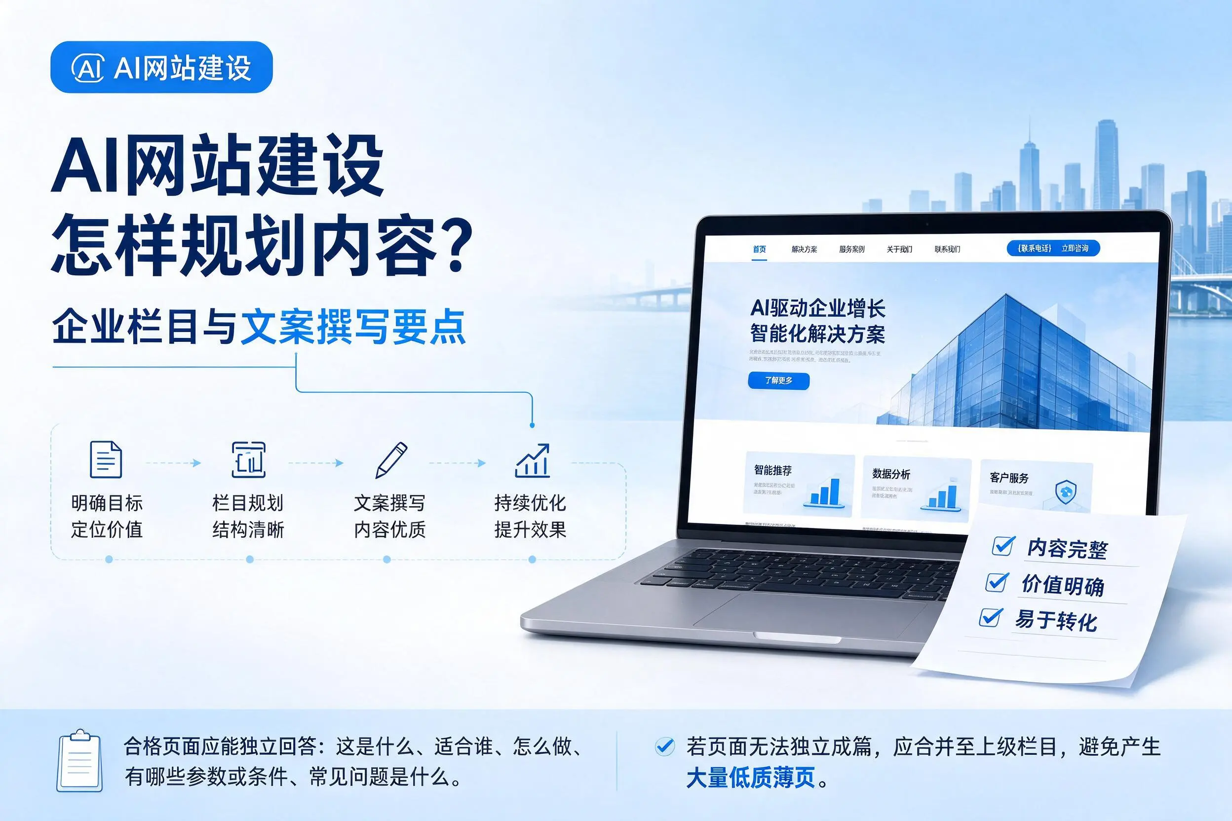 AI网站建设怎样规划内容？绍兴企业栏目与文案撰写要点