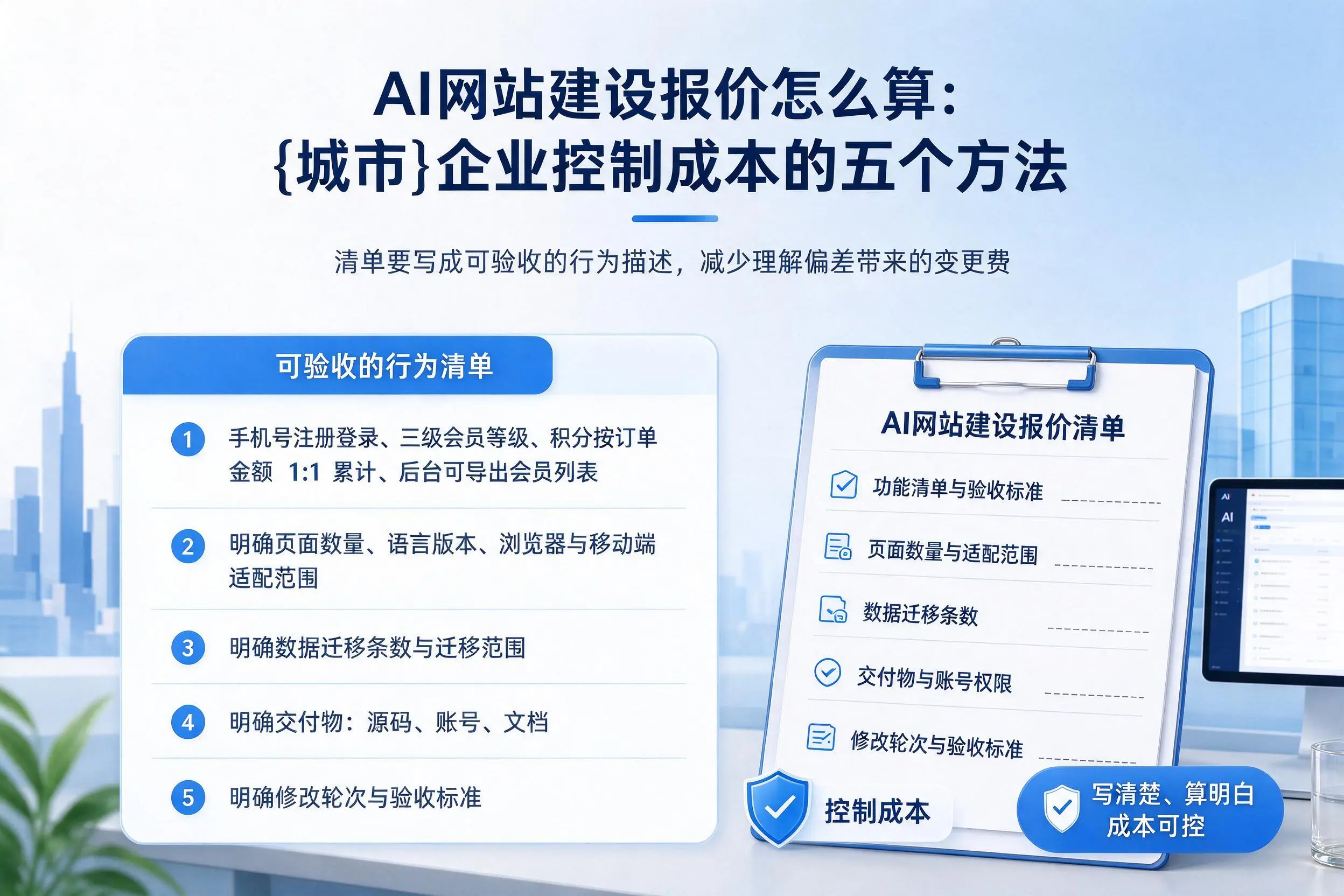 AI网站建设报价怎么算:绍兴企业控制成本的五个方法